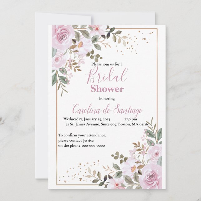 Simply Elegant Bridal Shower Invitation (Front)