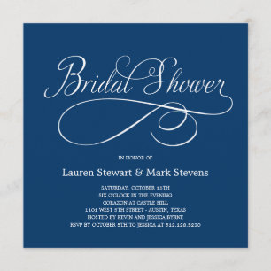 Simply Elegant Bridal Shower Invitation Navy