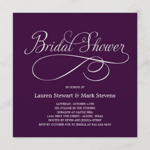 Simply Elegant Bridal Shower Invitation Purple