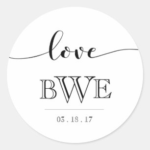 Simply Elegant Calligraphy Wedding Sticker