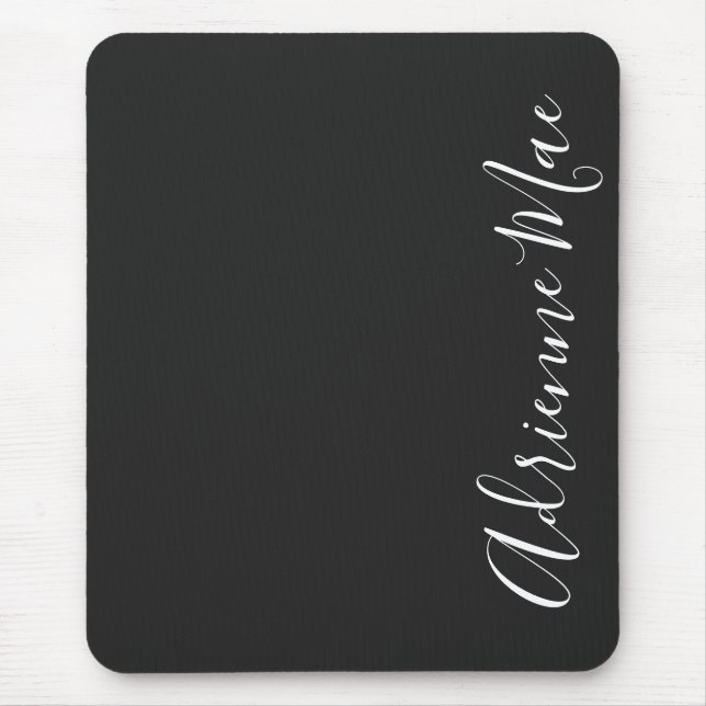 Simply Elegant Charcoal Gray Personalized Mouse Pad (Front)