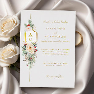 Simply Elegant Christmas Floral Monogram