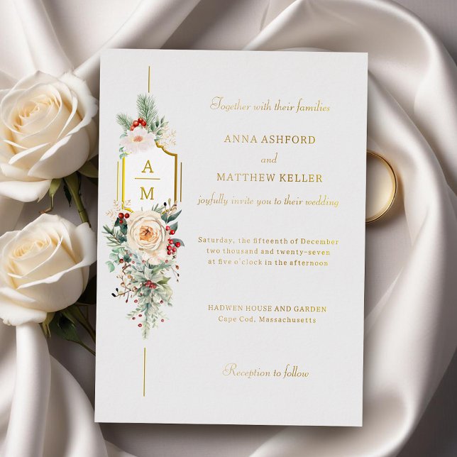 Simply Elegant Christmas Floral Monogram (Creator Uploaded)