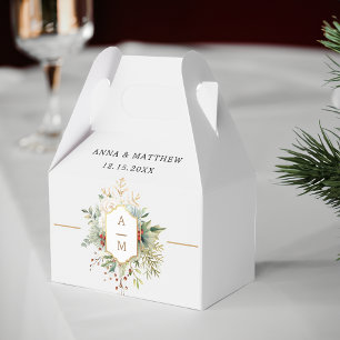 Simply Elegant Christmas Floral Monogram Favour Box