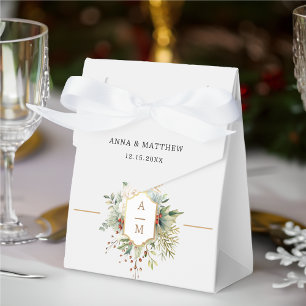 Simply Elegant Christmas Floral Monogram Favour Box