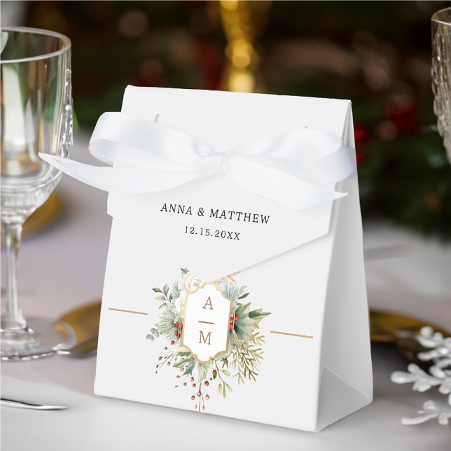 Simply Elegant Christmas Floral Monogram Favour Box (Creator Uploaded)