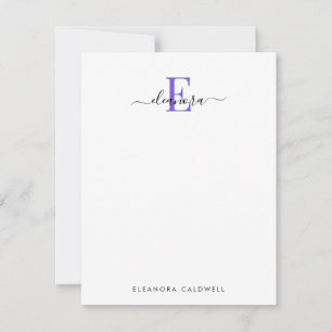 Simply Elegant Classic Purple Monogram Card