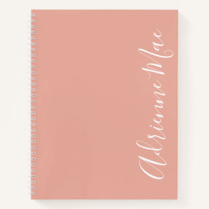 Simply Elegant Coral Pink Personalised Notebook