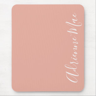 Simply Elegant Coral Pink Personalized Mouse Pad