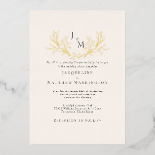 Simply Elegant Cream Foliage Wedding Gold
