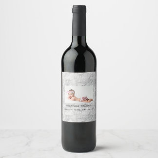 Simply Elegant cute Baby Girl Photo Wine Label