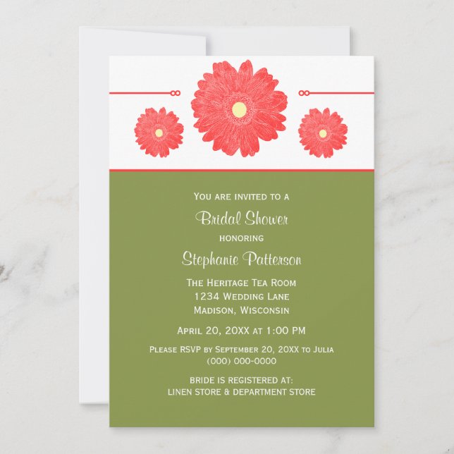 Simply Elegant Daisies Bridal Shower Invite (Front)