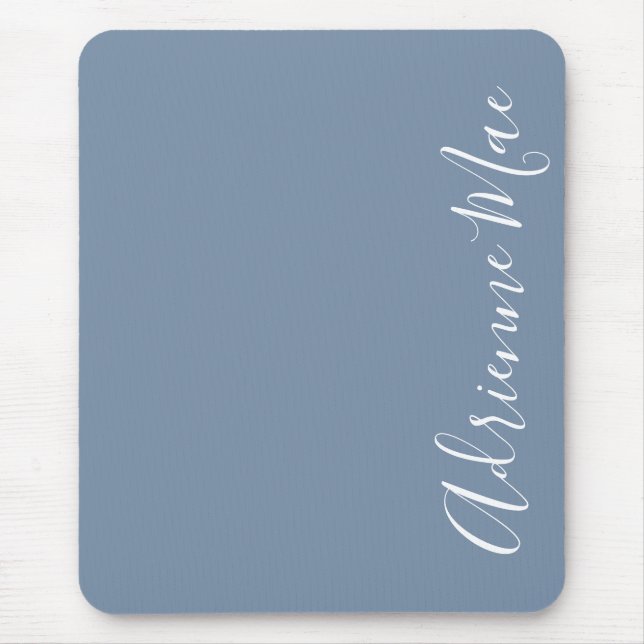 Simply Elegant Denim Blue Personalised Mouse Pad (Front)