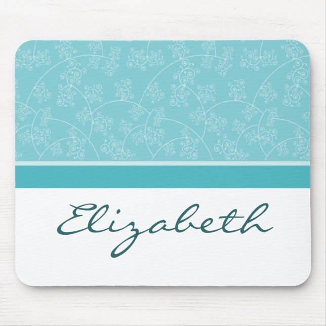 Simply Elegant Designer Custom Aqua Mousepad (Front)