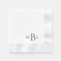 Simply Elegant Eggplant Monogram Coined Cocktail