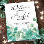 Simply Elegant Eucalyptus Bridal Shower Invitation<br><div class="desc">Turquoise and green sprigs of eucalyptus. romantic gift template green leaves on watercolor white background. pastel congratulation wedding invitation card vector flyer invite card event Bridal shower. Create the perfect Bridal Brunch invite with this "Watercolor Eucalyptus Greenery" template. This high-quality design is easy to customise to match your wedding colours,...</div>