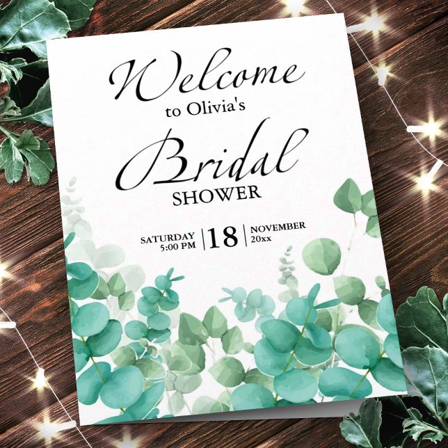 Simply Elegant Eucalyptus Bridal Shower Invitation (Creator Uploaded)
