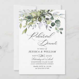 Simply Elegant Eucalyptus REHEARSAL DINNER Invitation