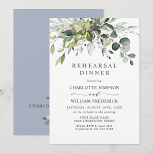 Simply Elegant Eucalyptus REHEARSAL DINNER Invitation