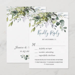 Simply Elegant Eucalyptus Wedding RSVP Card