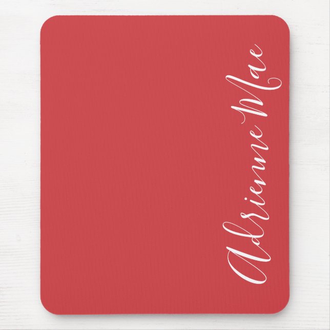 Simply Elegant Flame Red Personalised Mouse Pad (Front)