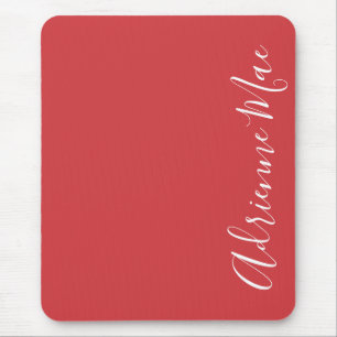 Simply Elegant Flame Red Personalized Mouse Pad