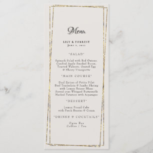 Simply Elegant Gold Geometric Frame Neutral Menu