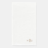 Simply Elegant Gold Monogram Paper Guest Towels
