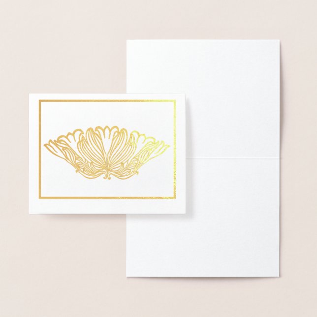 Simply Elegant Gold or Silver Floral Ornament Foil Card (Display)