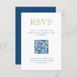 Simply Elegant Gold Vertical QR Code RSVP Card<br><div class="desc">This trendy insert card features bold lettering on the front along with your customised QR code.  Add your text using the template form.  Change the font,  layout and colours using the advanced editing menu.</div>