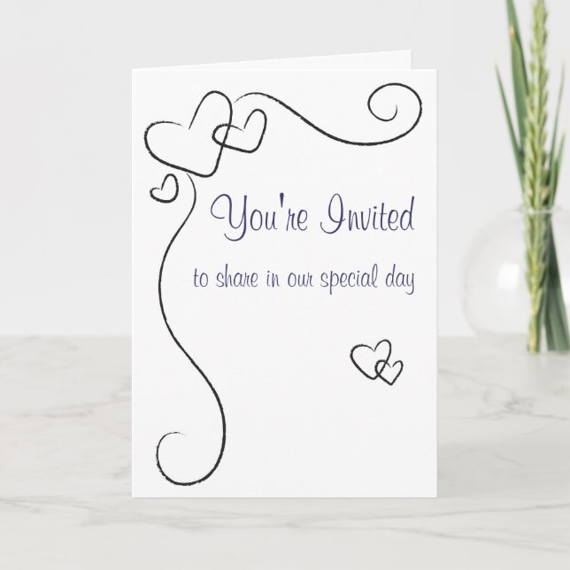 Simply Elegant Heart Wedding Invitation (Front)