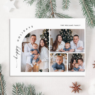 Simply Elegant Holiday 4 PHOTO Christmas Greeting Postcard