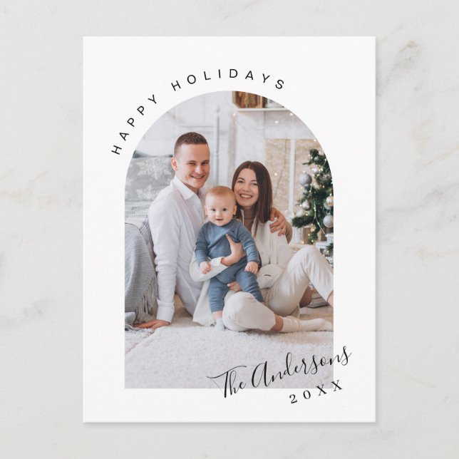 Simply Elegant Holiday PHOTO Christmas Greeting Postcard (Front)