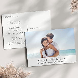 Simply Elegant Horizontal Photo Save the Date Announcement Postcard