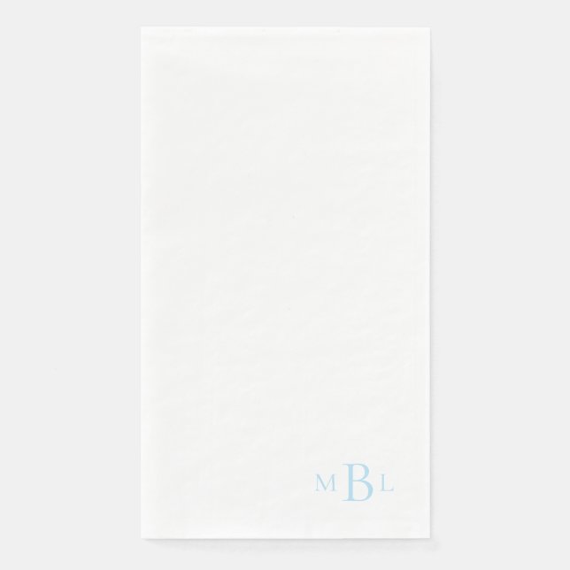 Simply Elegant Ice Blue Monogram Napkin (Front)