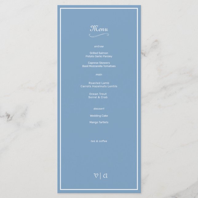Simply Elegant La Belle Bleu with Border Menu (Front)