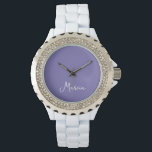 Simply Elegant Lavender Personalised Watch<br><div class="desc">Simply Elegant Personalised Lavender Watch

Perfect gift for mum,  girlfriend or wife - a beautiful black wrist watch.  For casual walks or an evening out,  this watch can be worn at any time of day for any occasion.</div>