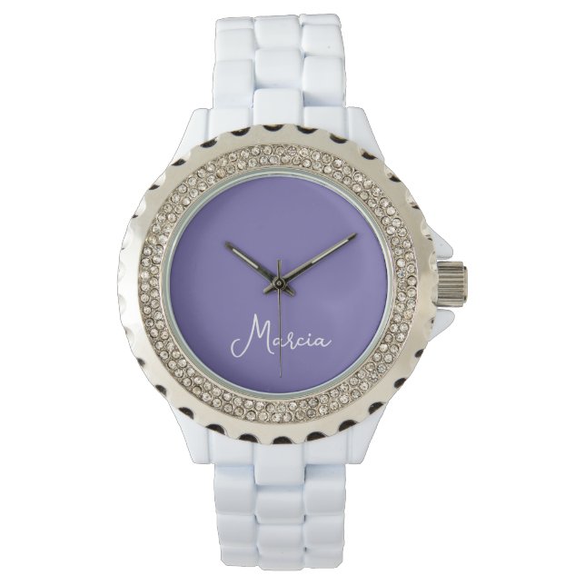 Simply Elegant Lavender Personalised Watch (Front)