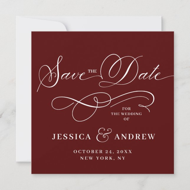Simply Elegant Lettering Wedding Save the Date (Front)