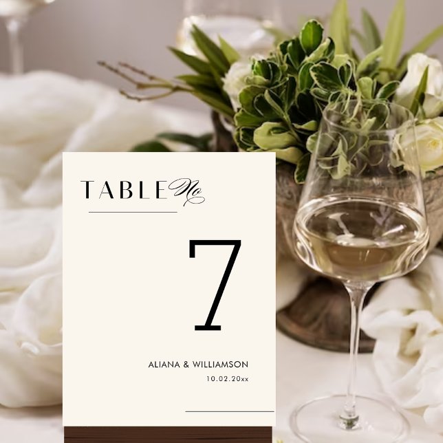 Simply Elegant Minimal Modern Wedding Table Number (Creator Uploaded)