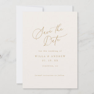 Simply Elegant Minimalist Save The Date Photo Card