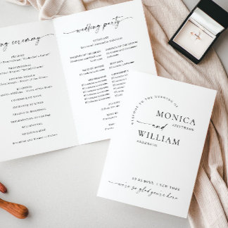 Simply Elegant Minimalist Wedding Ceremony Program
