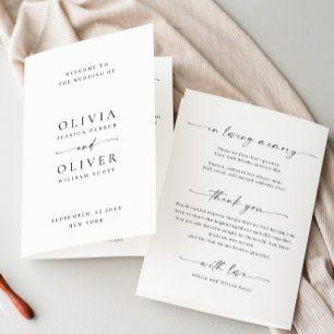 Simply Elegant Minimalist Wedding Ceremony Program
