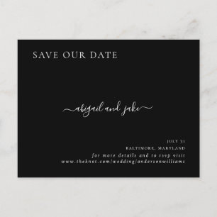 Simply Elegant Minimalist Wedding Save our Date Announcement Postcard