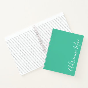 Simply Elegant Modern Biscayne Green Personalised Notebook