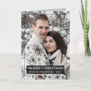Simply Elegant   Modern Christmas Photo Classic Card