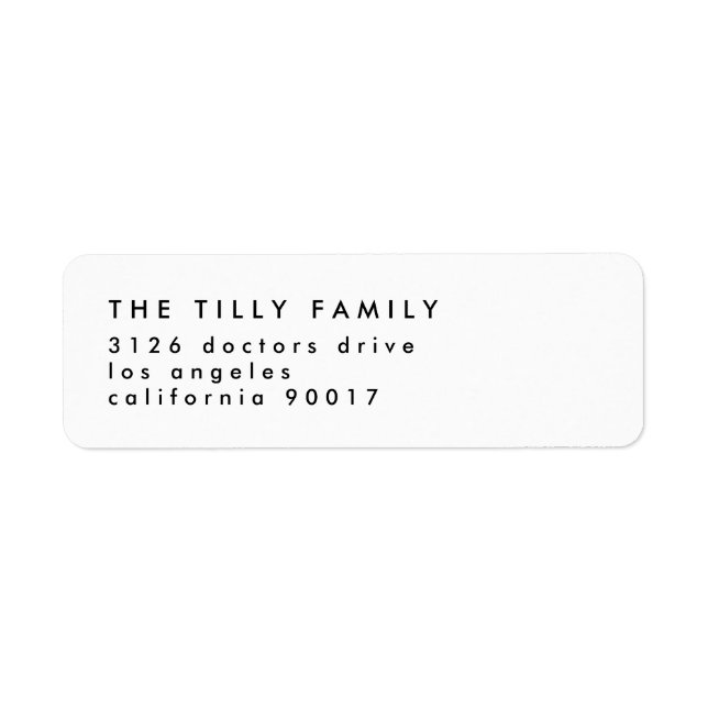Simply Elegant Modern Return Address Label (Front)