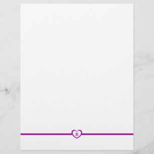 Simply Elegant Monogrammed Stationery - Purple