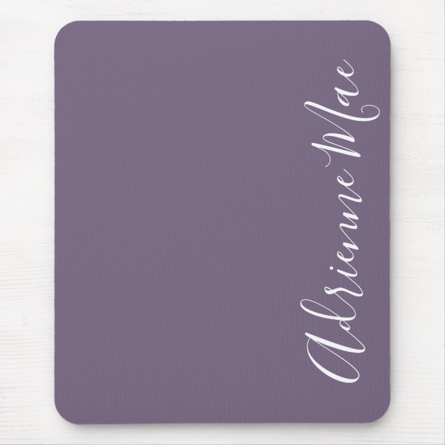 Simply Elegant Name Purple Personalised Mouse Pad (Front)