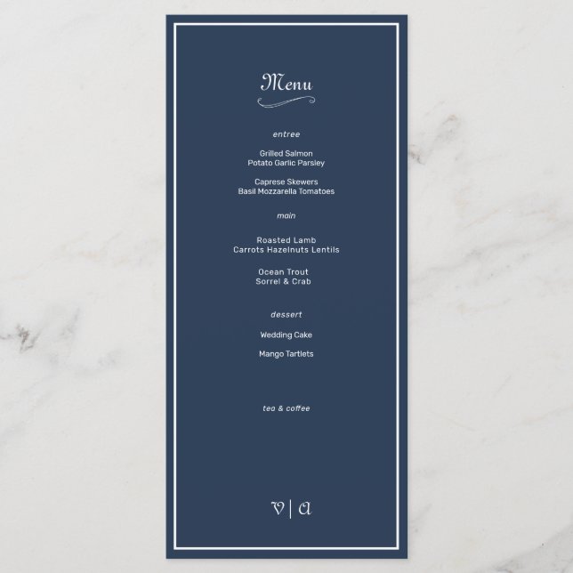 Simply Elegant Nautical Blue  with Border Menu (Front)